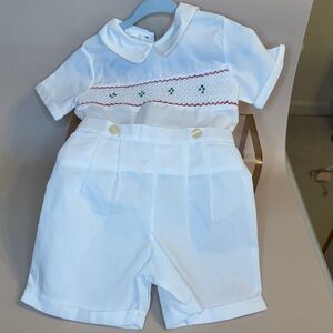 Feltman Bros White Boys Smocked set